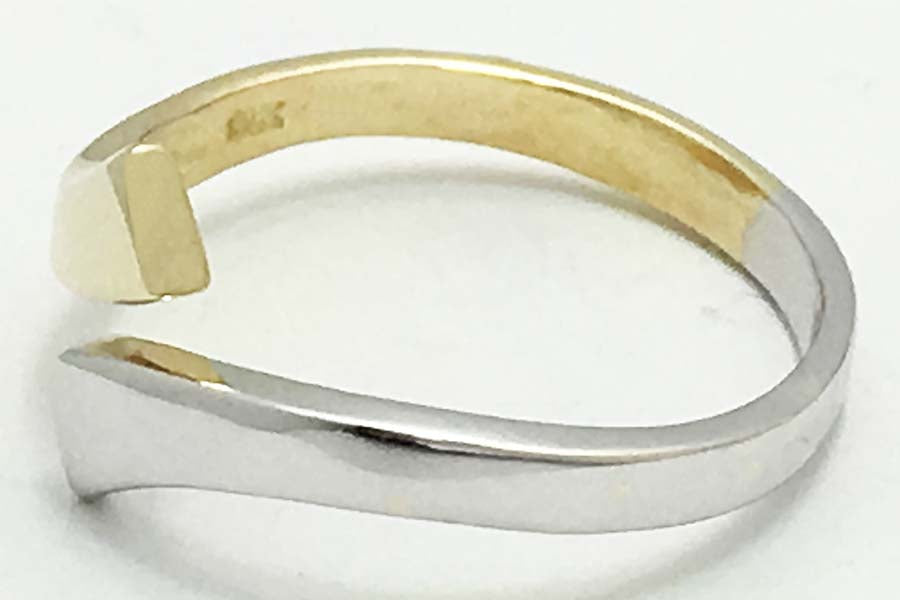 2 TONES 14k Solid Gold Adjustable TOE Ring image 2