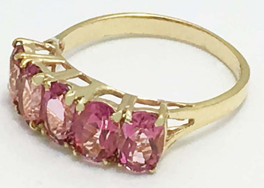 NATURAL 2.43 carats PINK SAPPHIRES 10k Y/G Ring image 1