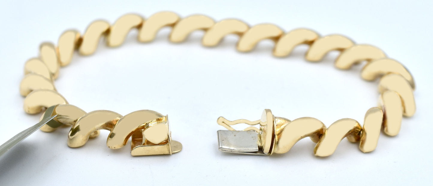 UNISEX 14k SOLID YELLOW GOLD LINKS BRACELET image 2