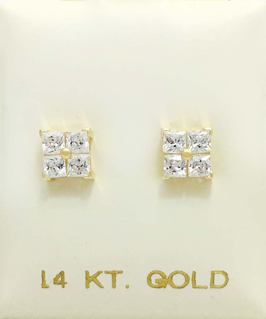 1.78 cts WHITE SAPPHIRE STUD 14k YG Earrings image 3