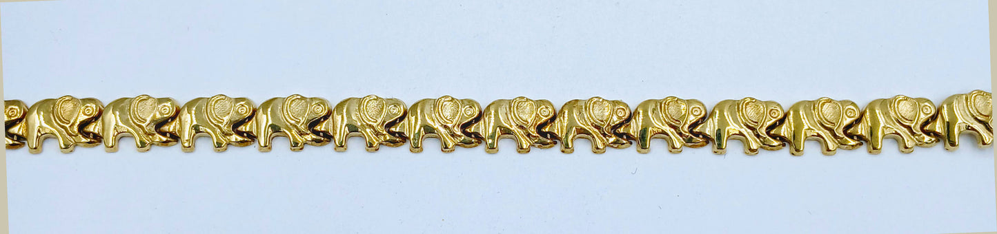 Elephants bracelet 10k Solid yellow gold image 2