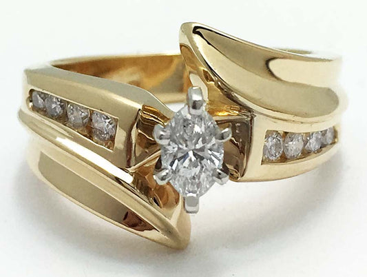 Natural 0.48 carats Diamonds Engagement 14k Ring image 0