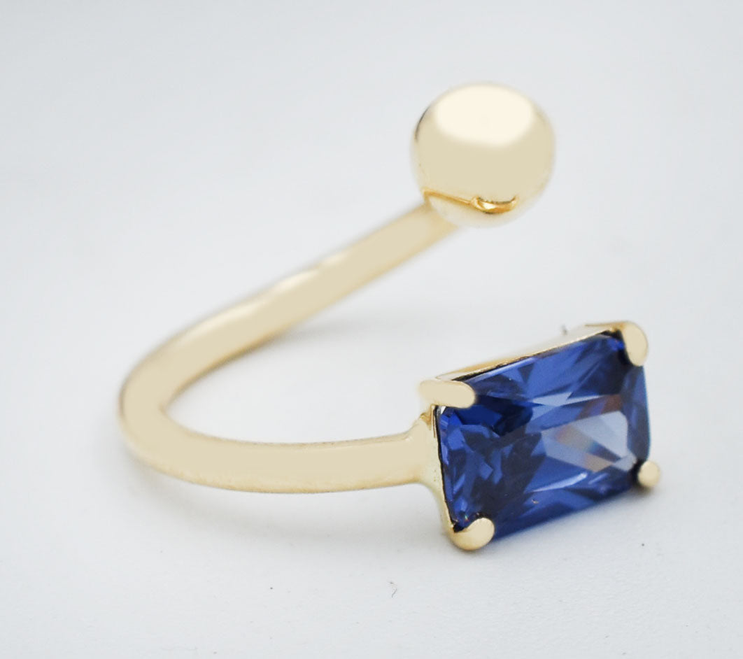 TANZANITE 1.17 Cts BELLY RING Solid 14k White Gold * NEW WITH TAG image 3