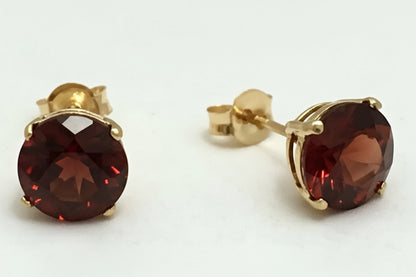 Natural 1.48 carats Garnets 14k Yellow Gold Stud Earrings image 0