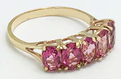 NATURAL 2.43 carats PINK SAPPHIRES 10k Y/G Ring image 2