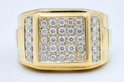 GENUINE 0.70 CTS DIAMOND MENS RING 14 SOLID GOLD image 3
