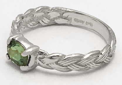 Genuine 0.44 Cts Alexandrite Rope Style 10k Ring image 2
