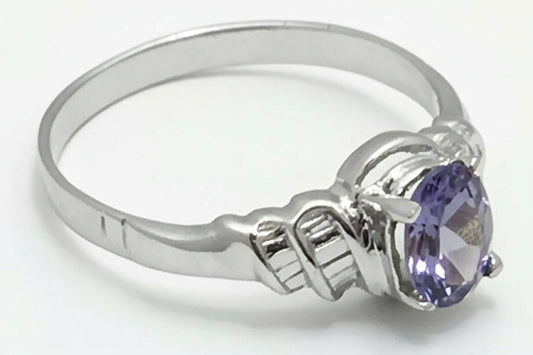 Lab Created 0.76 Cts Alexandrite 10k White Gold Ring image 1