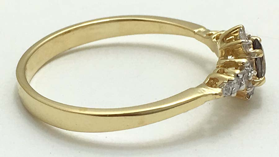 Alexandrite & White Sapphires 14k YG Ring image 1