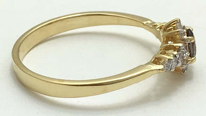 Alexandrite & White Sapphires 14k YG Ring image 1