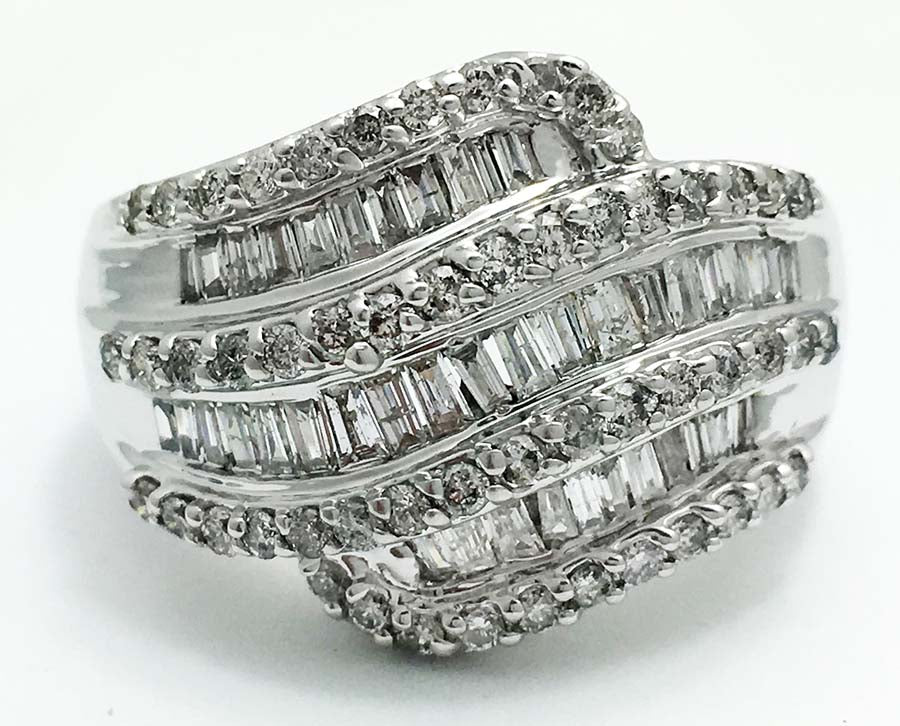 2.40 Carats Natural Diamonds Ring 14k white Gold image 0