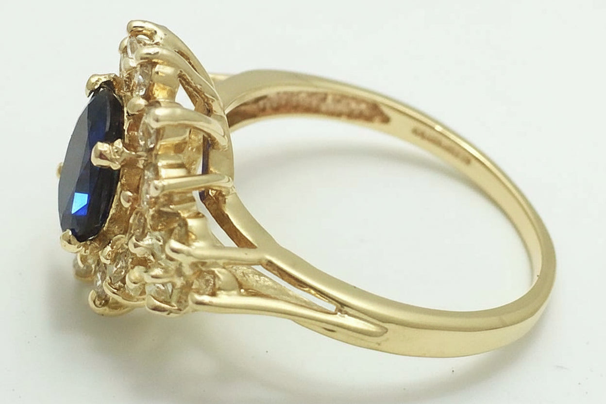 Created 1.74 Cts Sapphire & Gen. Diamonds 14k Ring image 2