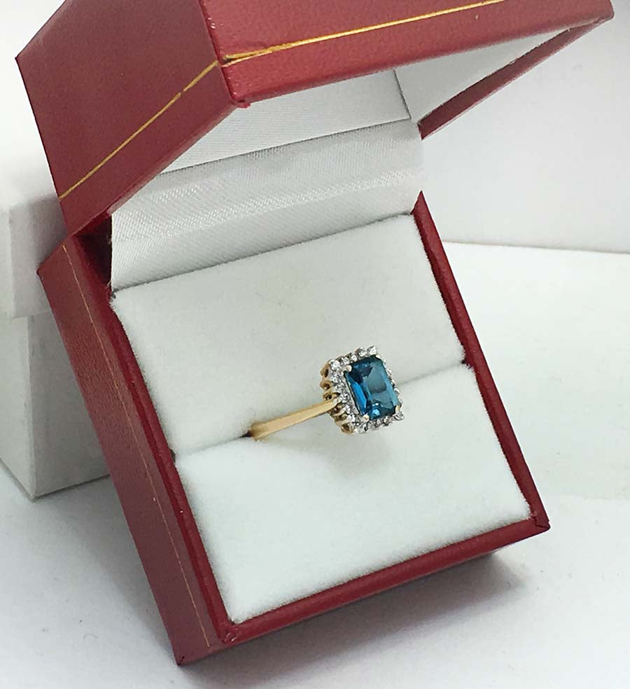 GENUINE BLUE ZIRCON & WHITE SAPPHIRES 14k Gold Ring image 4