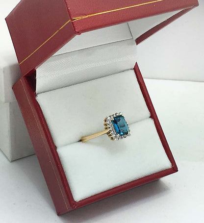 GENUINE BLUE ZIRCON & WHITE SAPPHIRES 14k Gold Ring image 4