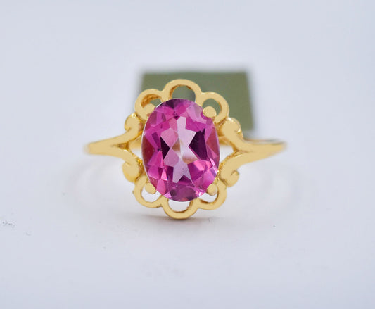 Genuine 1.48 Ct Oval Filigree 10k Solid Yellow Gold Ring image 0