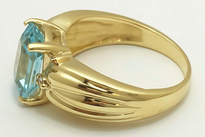 Genuine 2.80 Carat Aquamarine & Diamonds 10k Ring image 2