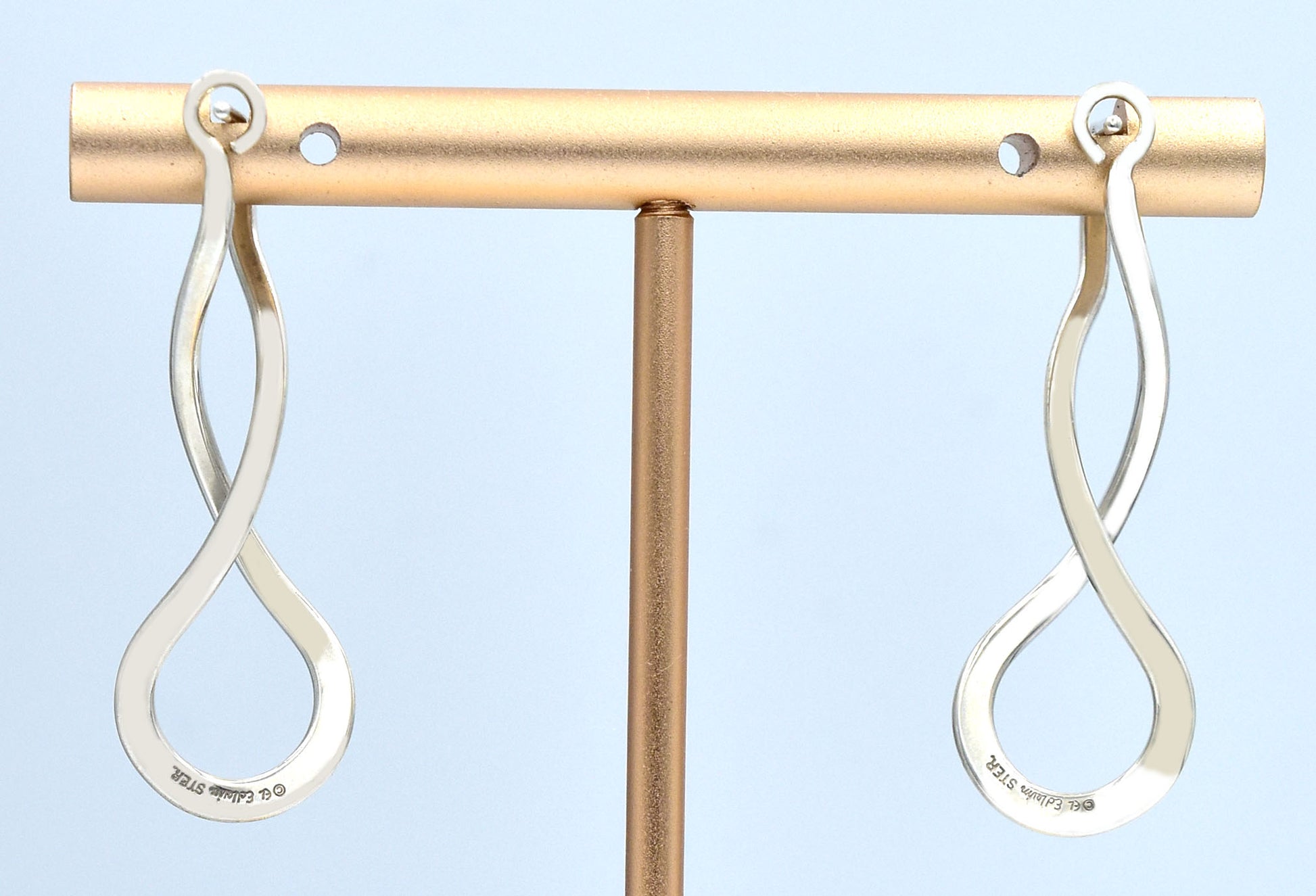 ED LEVIN ENDLESS BRAID EARRINGS .925 Sterling Silver image 1