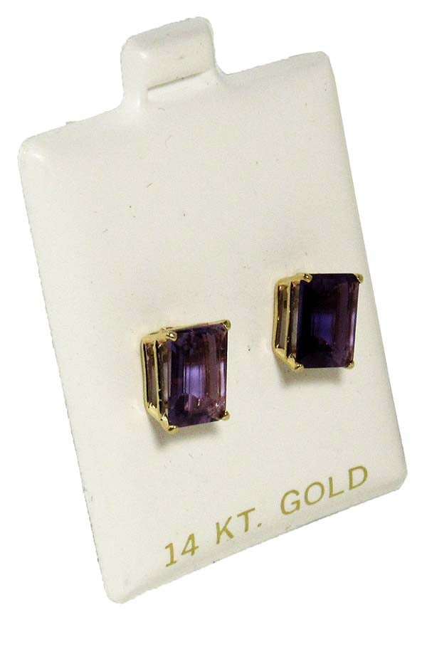 Genuine 4.90 carats Amethyst 14k YG Earrings image 1