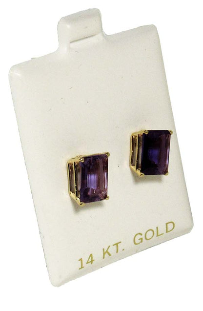 Genuine 4.90 carats Amethyst 14k YG Earrings image 1