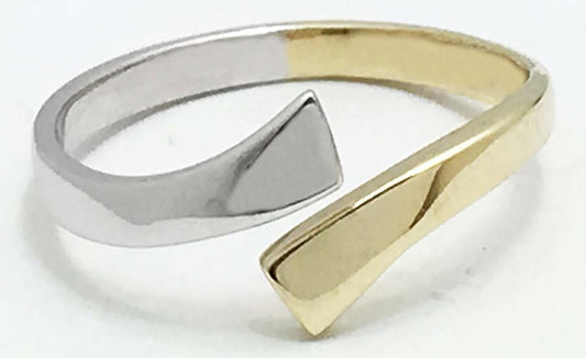 2 TONES 14k Solid Gold Adjustable TOE Ring image 0