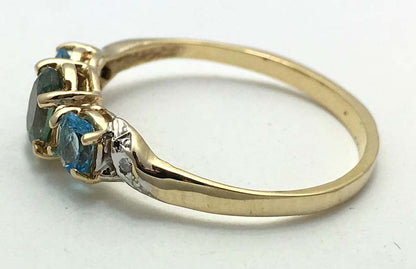 Genuine Natural Alexandrite & Blue Topaz 10k Ring image 2