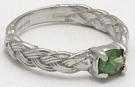 Genuine 0.44 Cts Alexandrite Rope Style 10k Ring image 0
