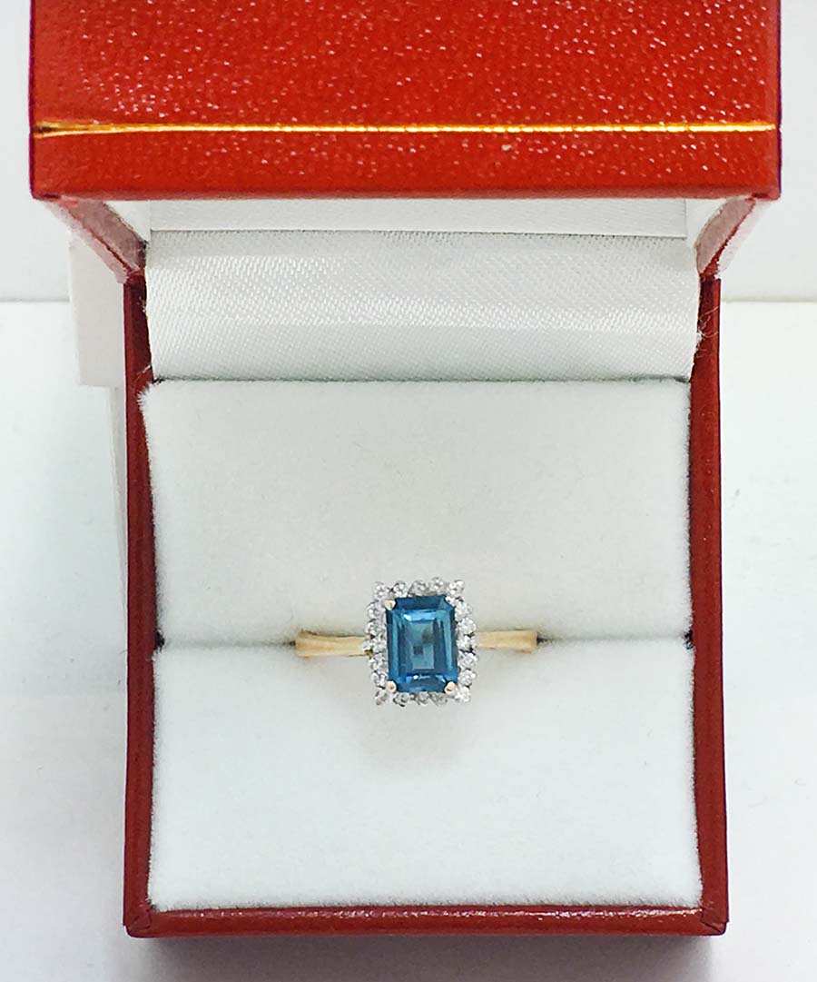 GENUINE BLUE ZIRCON & WHITE SAPPHIRES 14k Gold Ring image 3