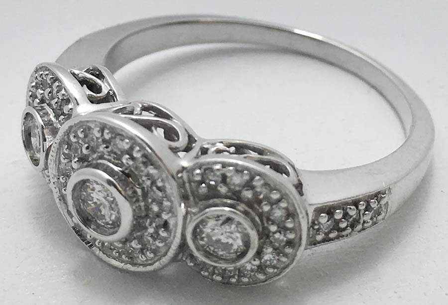 0.57 Cts Genuine Natural Diamonds 14K W Gold Ring image 0