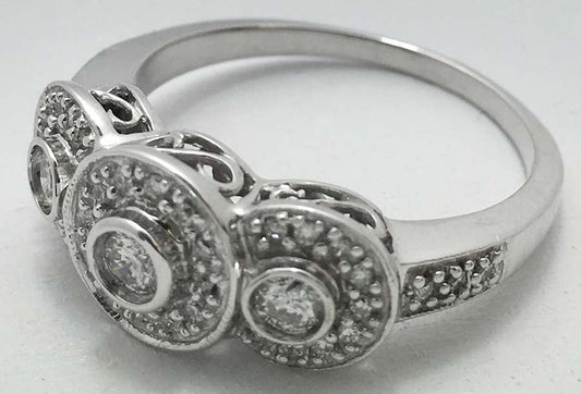 0.57 Cts Genuine Natural Diamonds 14K W Gold Ring image 0