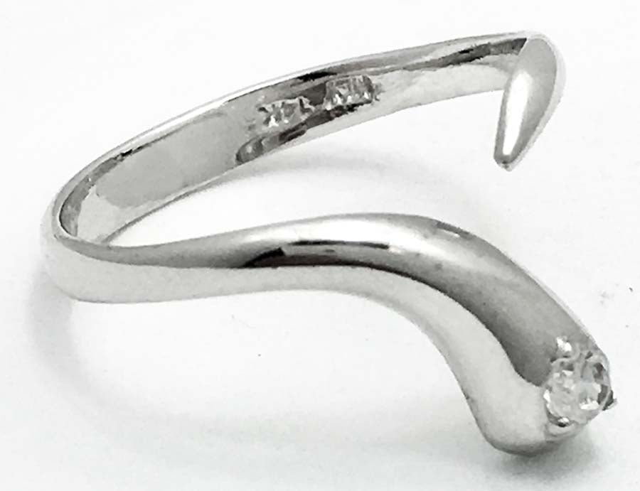 WHITE SAPPHIRE 14k Solid White Gold TOE RING image 1