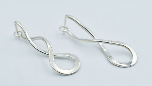 ED LEVIN ENDLESS BRAID EARRINGS .925 Sterling Silver image 0