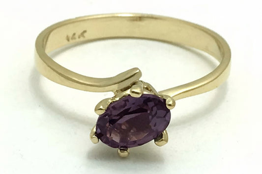 0.90 Carats ALEXANDRITE 14k Yellow Gold Ring image 0