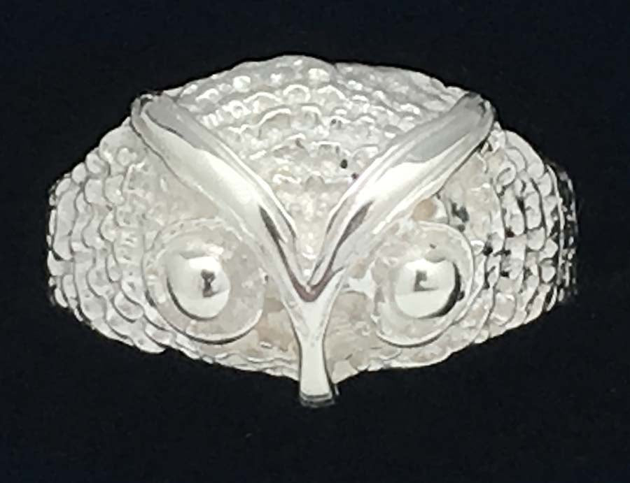 .925 Sterling Silver Owl Ring image 0