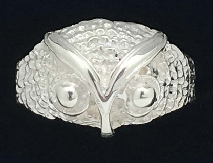 .925 Sterling Silver Owl Ring image 0