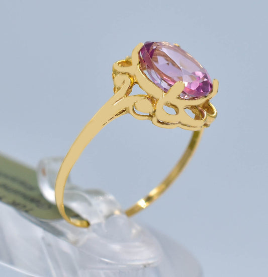 Genuine 1.48 Ct Oval Filigree 10k Solid Yellow Gold Ring image 1