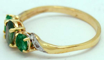 Genuine Natural Alexandrite & Emerald Ring 10k YG image 2