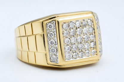 GENUINE 0.70 CTS DIAMOND MENS RING 14 SOLID GOLD image 0