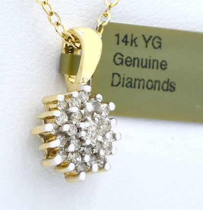 Genuine 0.46 Cts diamond pendant 14k Solid Yellow Gold image 2
