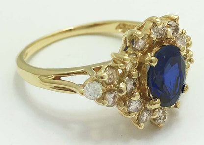 Created 1.74 Cts Sapp. & Genuine Diamonds 14k Ring image 1