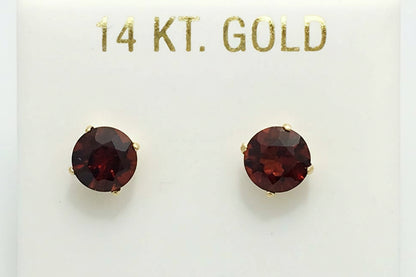 Natural 1.48 carats Garnets 14k Yellow Gold Stud Earrings image 2