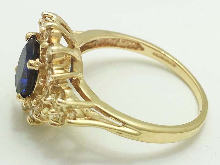 Created 1.74 Cts Sapp. & Genuine Diamonds 14k Ring image 2