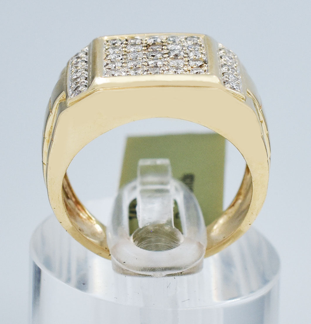 GENUINE 0.70 CTS DIAMOND MENS RING 14 SOLID GOLD image 4