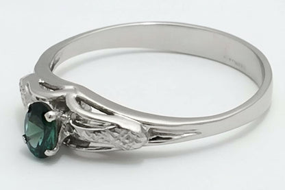 Genuine Alexandrite 0.21 Cts Solitaire 14k WG Ring image 2