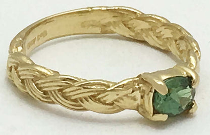 Genuine 0.45 Cts ALEXANDRITE Rope Style 10k Ring image 2
