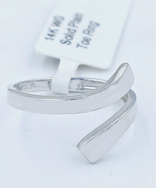 Toe Ring 14k Solid white gold image 0