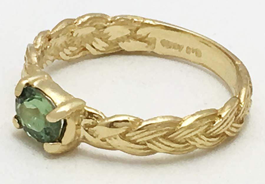 Genuine 0.45 Cts ALEXANDRITE Rope Style 10k Ring image 1