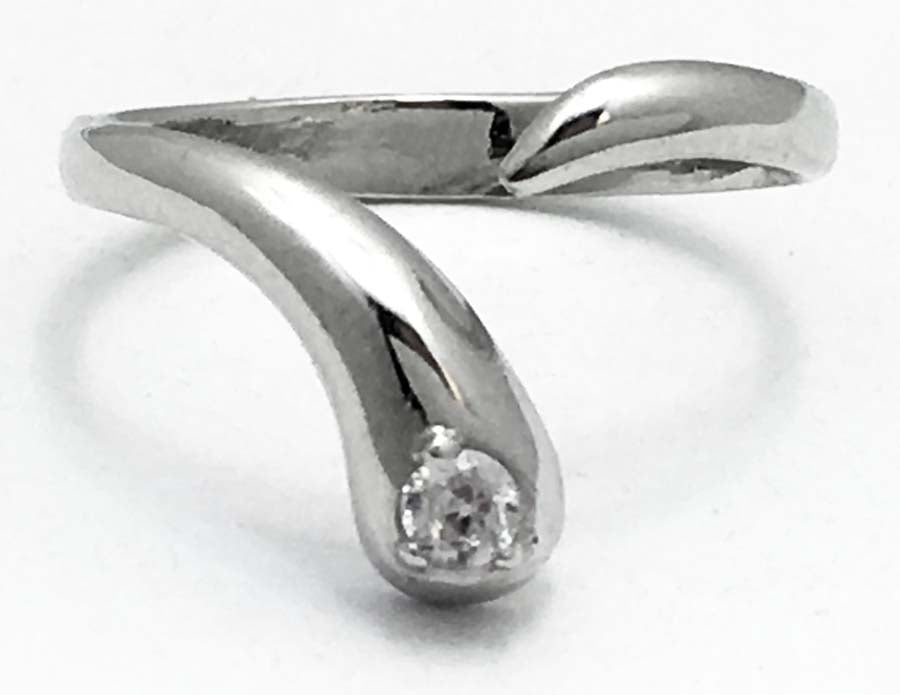 WHITE SAPPHIRE 14k Solid White Gold TOE RING image 0