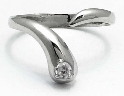 WHITE SAPPHIRE 14k Solid White Gold TOE RING image 0