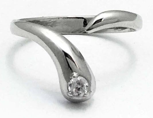 WHITE SAPPHIRE 14k Solid White Gold TOE RING image 0