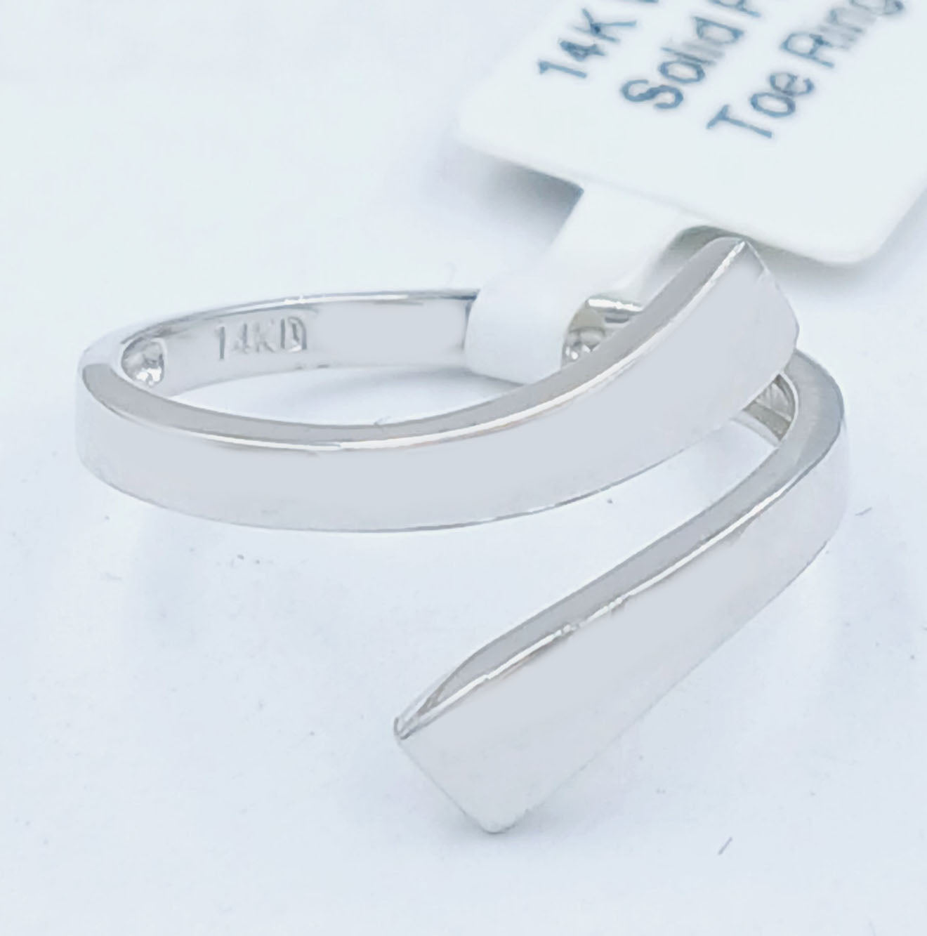 Toe Ring 14k Solid white gold image 4